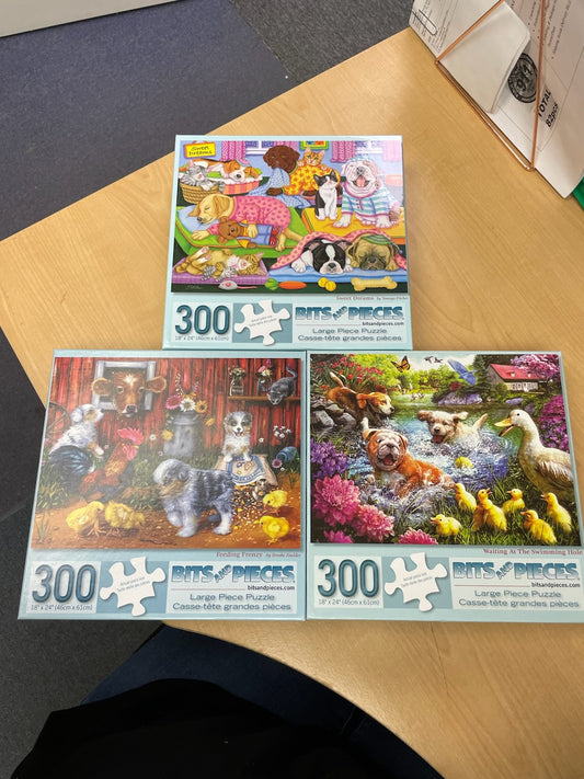 3 (Three) Jigsaw Puzzles - 300 pieces - 18" x 24" - See Description (21-21)