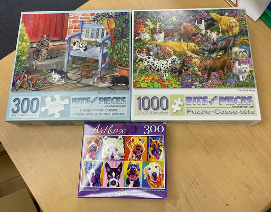 3 (Three) Jigsaw Puzzles - Various pieces - Various Sizes - See Description (21-46)