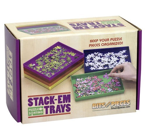 4 (Four) Jigsaw Puzzles plus Stack-EM Trays Bonus - Various pieces - Various Sizes - See Description (21-48)