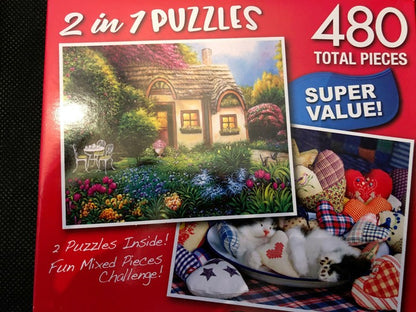 4 (Four) Jigsaw Puzzles plus Stack-EM Trays Bonus - Various pieces - Various Sizes - See Description (21-48)