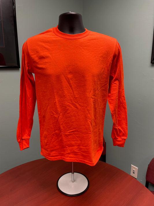 Gildan Dry Blend Orange Adult Unisex S Long Sleeve T-shirt Qty: 1