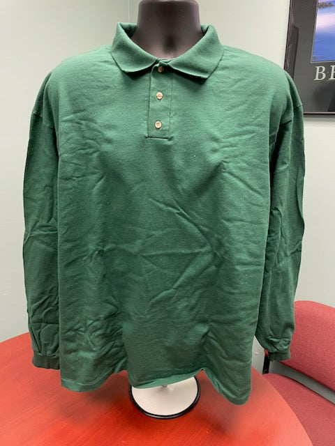 Cotton Deluxe by Anvil Men's XL Forest Green Long Sleeve Polo Qty: 1