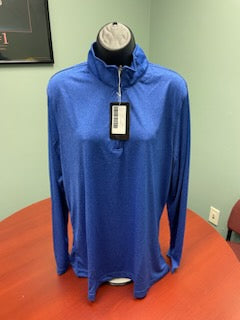 UltraClub Ladies' XL Cool & Dry Royal Heather Performance Quarter-Zip Qty: 3