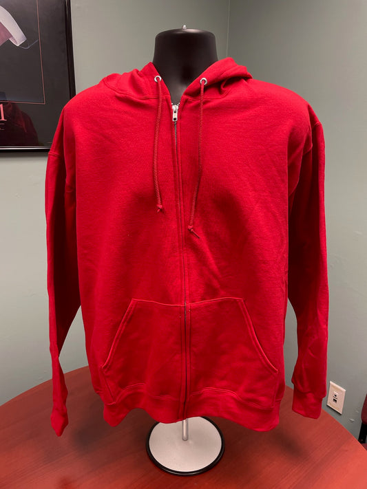 Jerzees Red Adult Unisex L Zip-Up Hoodie Qty: 9