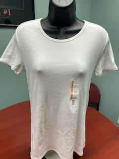 Time & Tru Ladies Semi-Fitted M Artic White Crew Neck Short Sleeve T-Shirt Qty: 2